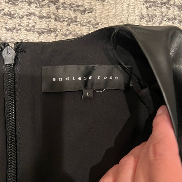 Endless Rose Black Faux Leather Mini Dress - Picture 6 of 12